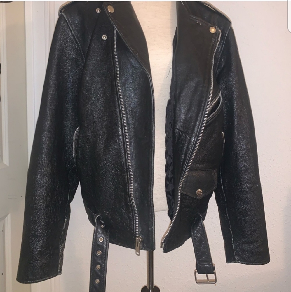 Wilsons Leather Men's Black Biker Leather Jacket